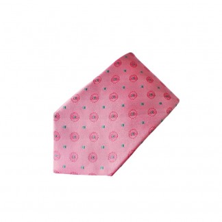 Tie with Pink Lotus Pattern - 147*7,5 cm